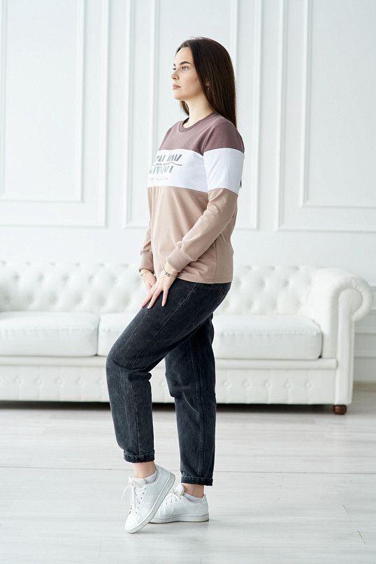 Толстовка женская Триада шоколад/беж