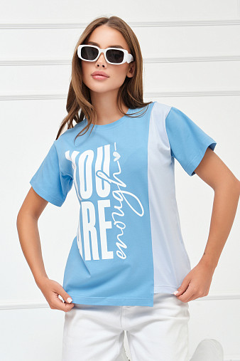 Футболка женская Рефлекс голубой/св.голубой