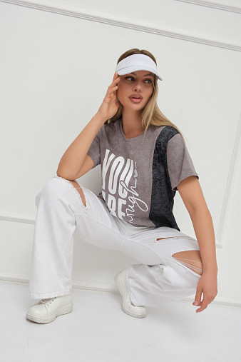 Футболка женская Рефлекс серый/антрацит