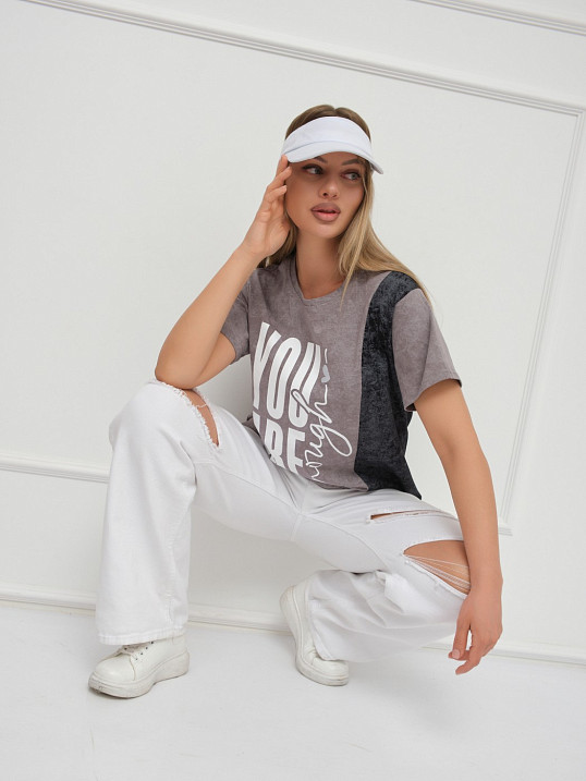 Футболка женская Рефлекс серый/антрацит