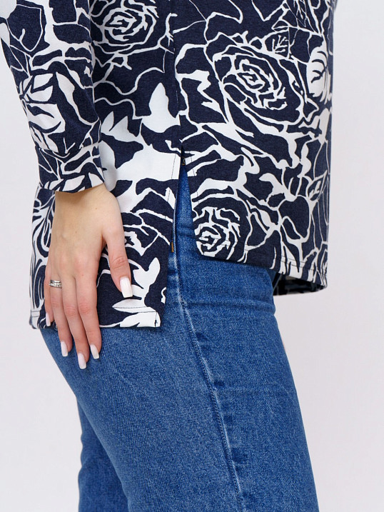 Джемпер Ворожея ангора бело-синий