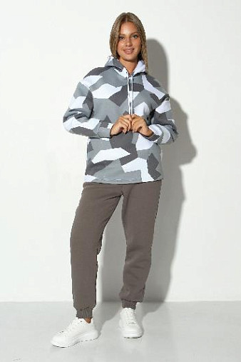 Костюм жен. Геометрия набивка 3-х нитка начес серый