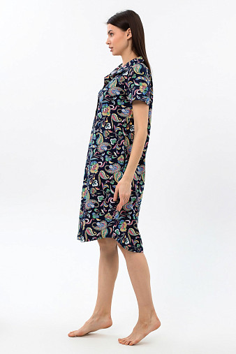 Халат Анна синий/узор