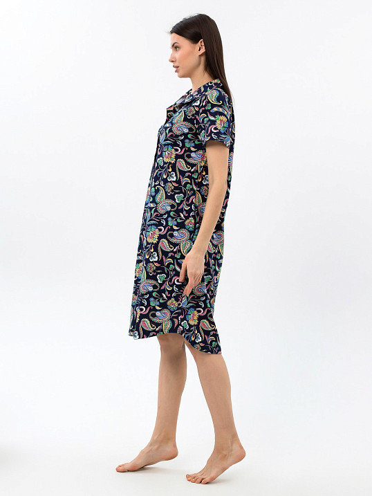 Халат Анна синий/узор