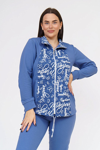 Костюм Теплый вечер индиго/буквы