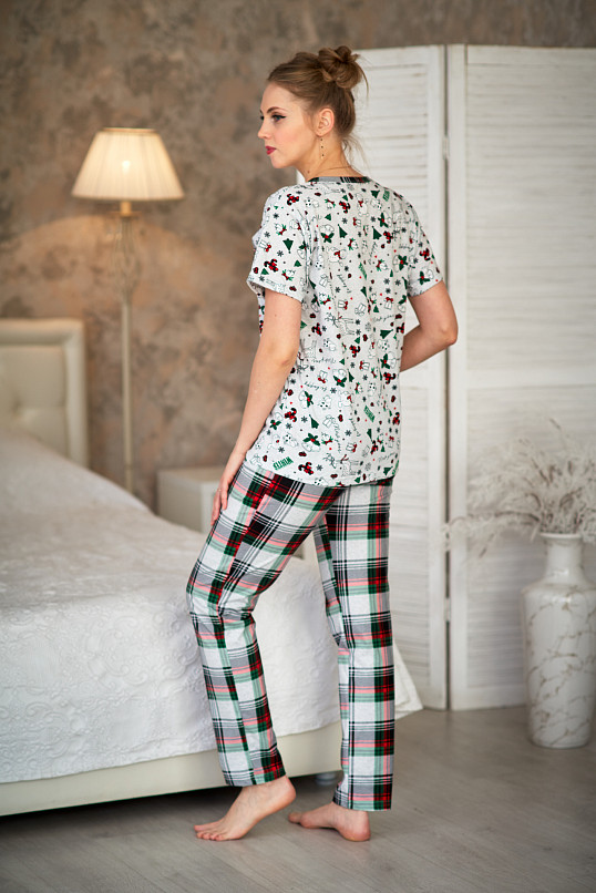 Брюки Силуэт серо-зеленый