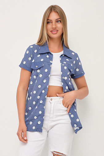 Рубашка Акцент джинс/горох