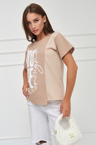 Футболка женская Рефлекс таба/беж