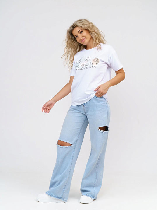 Футболка женская Смайл белый