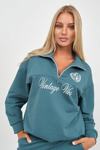 Костюм женский Верона однотонный изумруд