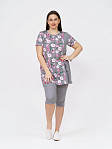 Костюм Симона серый/цветы