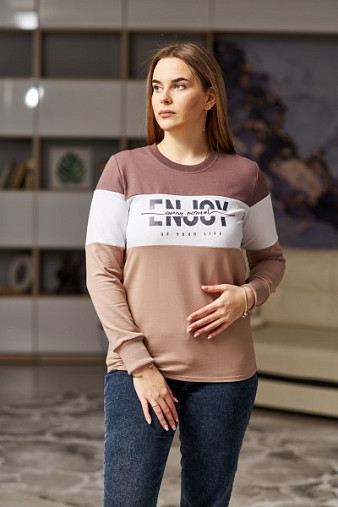 Толстовка женская Триада шоколад/беж