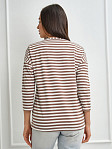 Лонгслив Николь какао/полоса