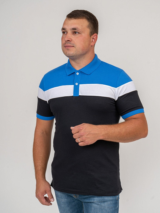 Рубашка-Поло арт.5903 комб. голубой