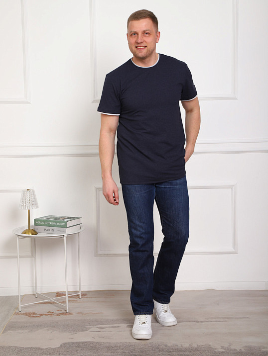 Футболка мужская Смарт синий/меланж