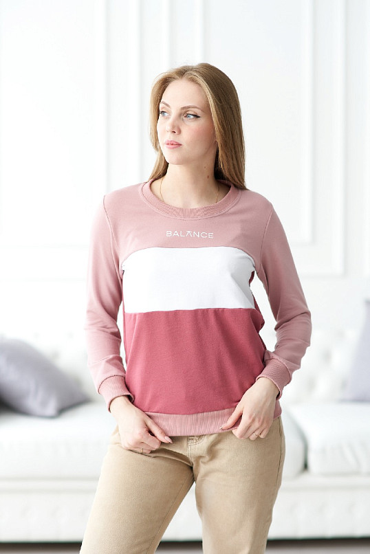 Толстовка женская Триколор брусника