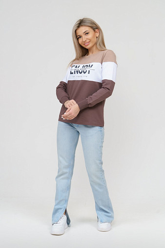 Толстовка женская Триада беж/шоколад