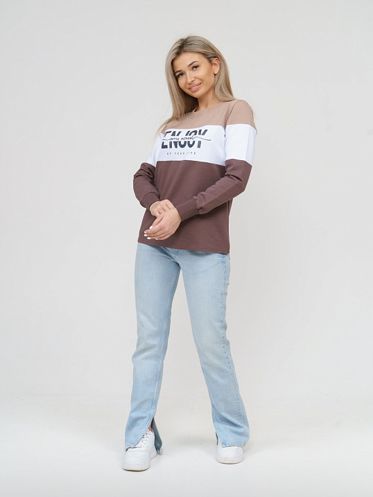 Толстовка женская Триада беж/шоколад