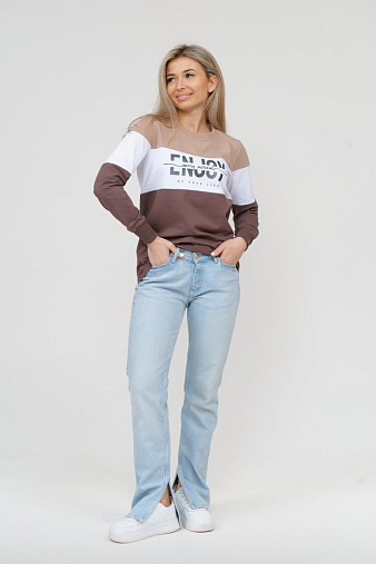 Толстовка женская Триада беж/шоколад