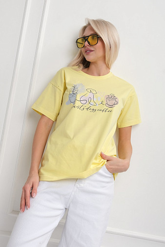 Футболка женская Смайл лимон