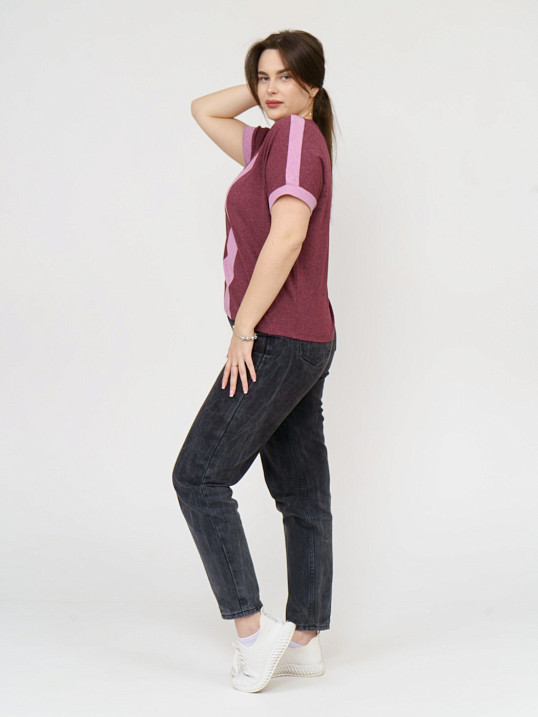 Футболка женская Моника бордо/меланж