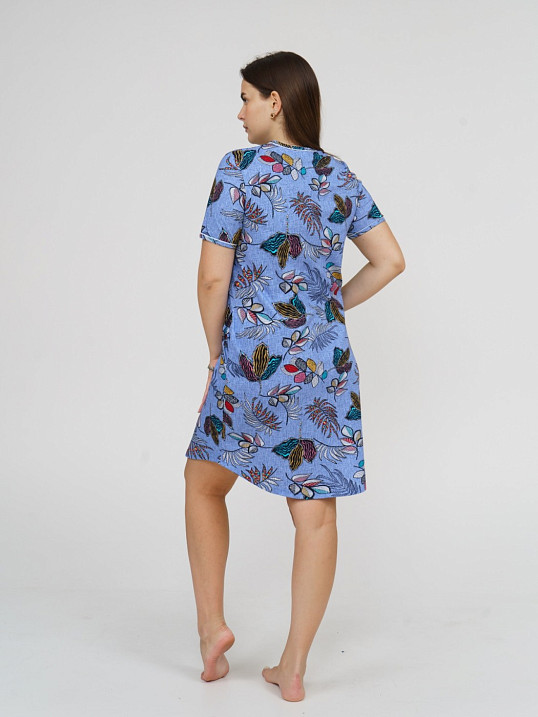 Халат Лотос набивка голубой/папоротник