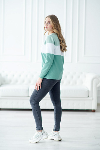 Толстовка женская Триада мята/аква