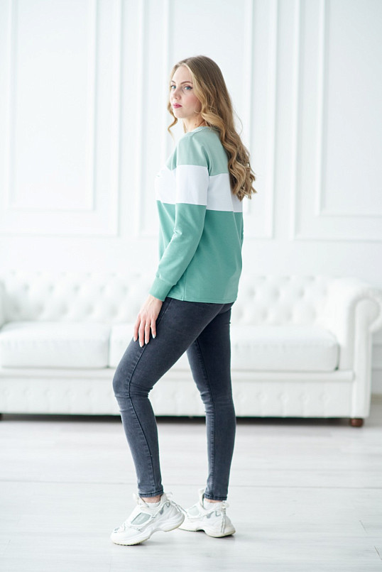 Толстовка женская Триада мята/аква