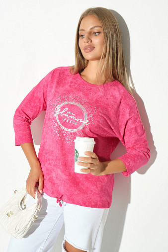 Лонгслив жен. Гламур варенка фуксия