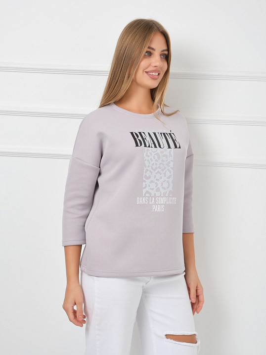 Свитшот женский Бьюти серый