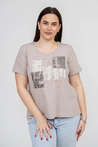 Футболка женская Сафари-1 бежевый/меланж