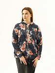 Толстовка женская Мираж ПАН т.синий/цветы