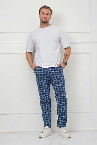 Брюки мужские Легион синий/клетка