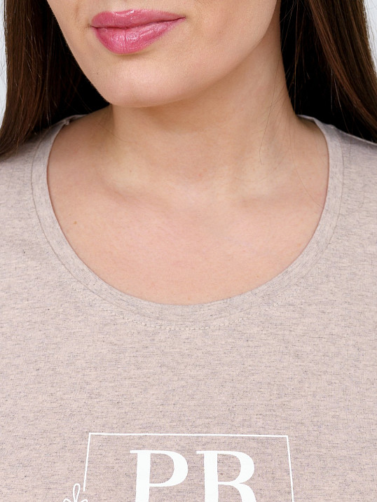 Футболка женская Ника бежевый/меланж