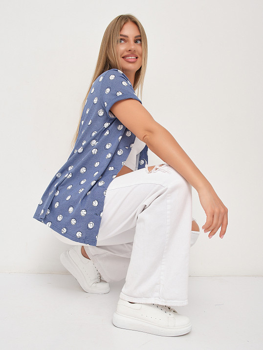 Рубашка Акцент джинс/горох