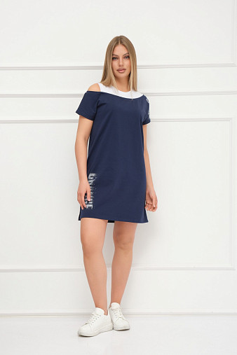 Платье женское Мирэль со стразами т.синий