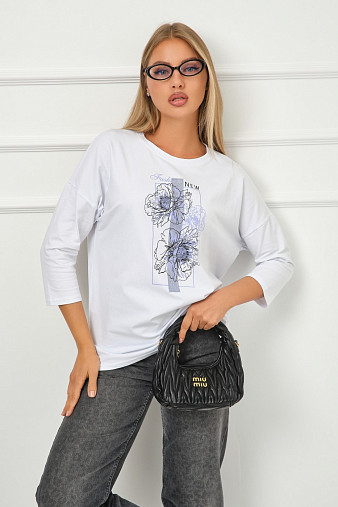 Лонгслив Стиль белый