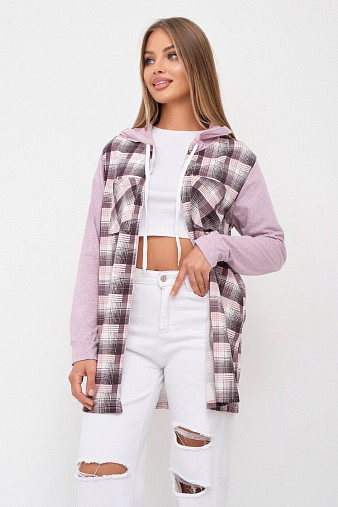 Рубашка Азарт-2 каштановый/клетка