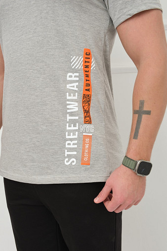 Футболка мужская Норд серый меланж