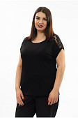 Футболка Кимоно-кружево черный