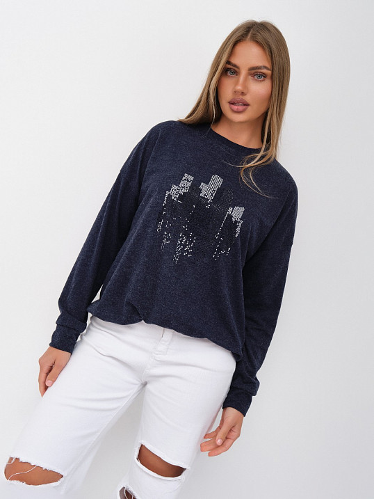 Джемпер жен. Сити ангора синий