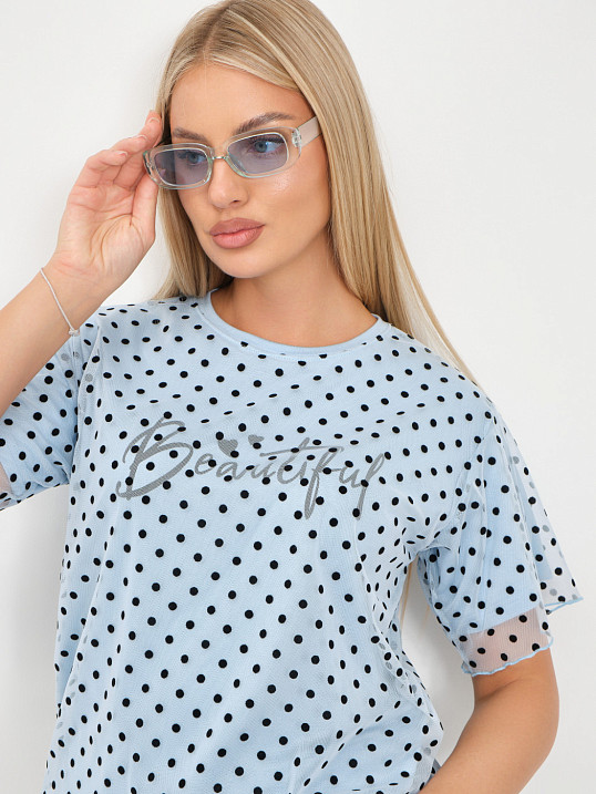 Футболка женская Бьюти вискоза голубой