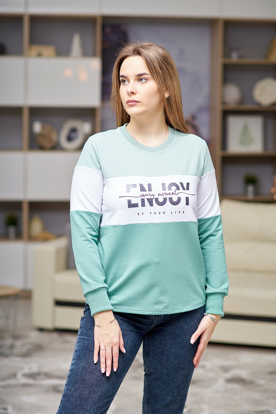 Толстовка женская Триада мята/аква