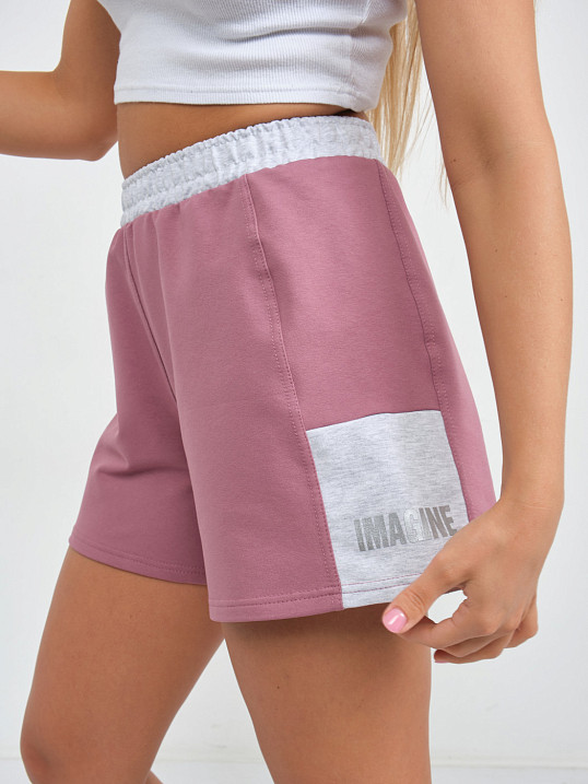 Шорты женские Рокси футер брусника