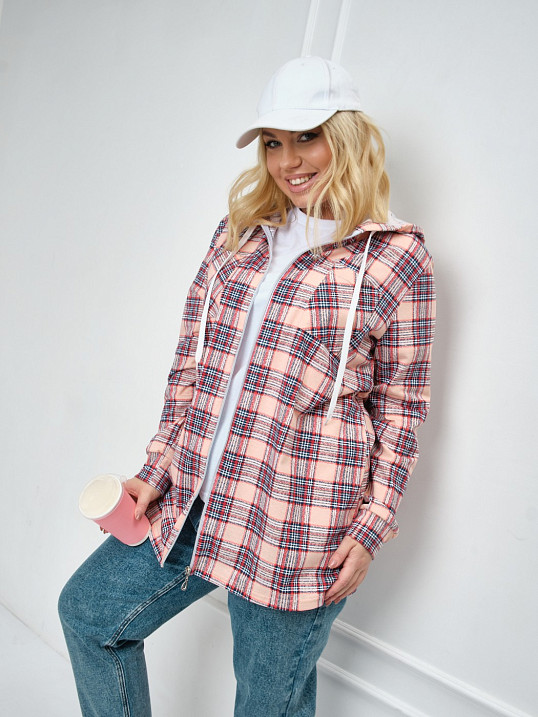 Рубашка Азарт-2 набивная бежевый/клетка