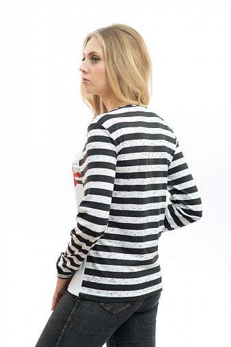 Лонгслив Унисон черный /полоса