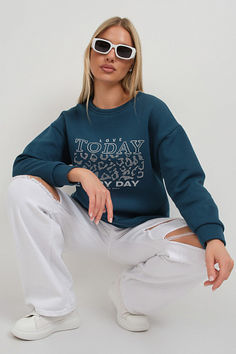 Свитшот женский Лео петроль