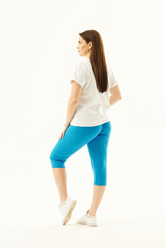 Бриджи из рибаны бирюза