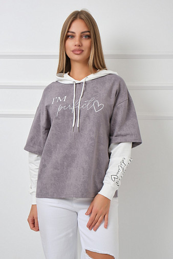 Толстовка женская Венди варенка св.серый