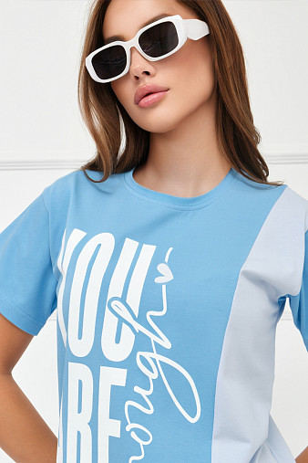 Футболка женская Рефлекс голубой/св.голубой